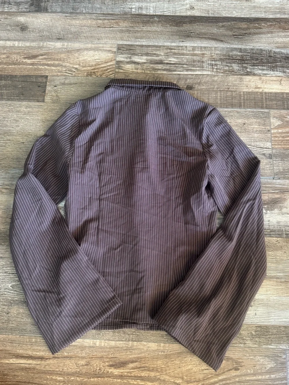 Anni Pinstripe long sleeve Shirt Brown from Princess Polly - Picture 5 of 5